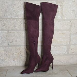 Kendall + Kylie “Kayla” Thigh-High Suede Boots – Size 9, Burgundy or Black (NWT)